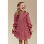 Otroška obleka Mayoral roza barva - roza. Otroški obleka iz kolekcije Mayoral. Ohlapen model, izdelan iz enobarvne tkanine.