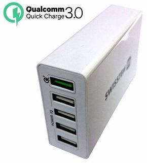SWISSTEN polnilnik Qualcomm 3.0 Quick Charge + SMART IC 5× USB 50 W Power 22013306