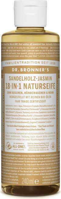 "Dr. Bronner's 18v1 naravno milo sandalovina in jasmin - 240 ml"