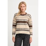 Pulover z dodatkom volne Pepe Jeans rjava barva, PL7000039 - rjava. Pulover iz kolekcije Pepe Jeans. Model izdelan iz debele pletenine. Zaradi svoje visoke termoregulacijske sposobnosti vam volna pomaga ohranjati toploto, ko je hladno, in...