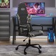 Greatstore Gaming stol črno in kamuflažno umetno usnje
