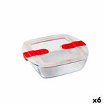 NEW Hermetična Škatla za Malico Pyrex Cook&amp;heat 1 L 20 x 17 x 6 cm Rdeča Steklo (6 kosov)