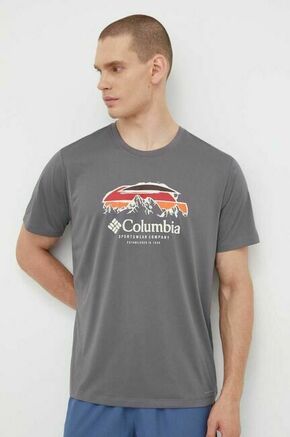 Športna kratka majica Columbia Columbia Hike siva barva - siva. Športna kratka majica iz kolekcije Columbia. Model izdelan iz materiala