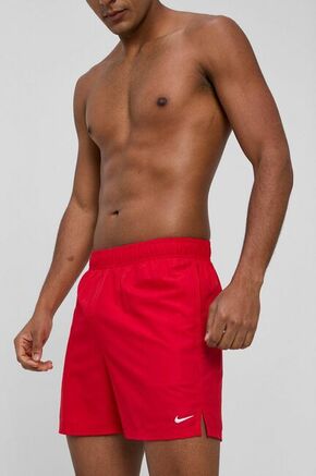 Nike rdeča barva - rdeča. Kopalne kratke hlače iz kolekcije Nike. Model izdelan iz tkanini.