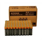 Kodak Alkalne AA baterije Kodak XTRALIFE, 60 kosov, kapaciteta 2700 mAh, dolga življenjska doba in širok temperaturni razpon.