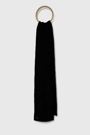 Šal s primesjo volne UGG črna barva - črna. Šal iz kolekcije UGG. Model izdelan iz debele