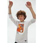 Otroška bombažna majica z dolgimi rokavi Mayoral oranžna barva - oranžna. Otroške Majica z dolgimi rokavi iz kolekcije Mayoral, izdelana iz tanke, rahlo elastične pletenine. Model iz izjemno udobne bombažne tkanine.
