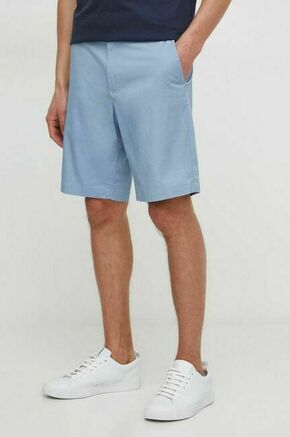 Kratke hlače Michael Kors moški - modra. Kratke hlače iz kolekcije Michael Kors. Model izdelan iz gladke tkanine. Model iz izjemno udobne tkanine z visoko vsebnostjo bombaža.
