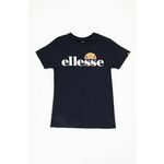 Otroška bombažna kratka majica Ellesse črna barva - črna. Otroške kratka majica iz kolekcije Ellesse, izdelana iz pletenine s potiskom. Model iz izjemno udobne bombažne tkanine.