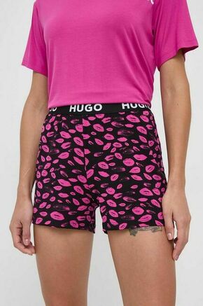 Pižama kratke hlače HUGO ženski - pisana. Pižama kratke hlače iz kolekcije HUGO. Model izdelan iz elastične pletenine. Model iz mehke in na otip prijetne tkanine.
