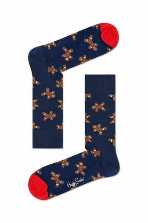 Nogavice Happy Socks Holiday Singles Gingerbread mornarsko modra barva - mornarsko modra. Nogavice iz kolekcije Happy Socks. Model izdelan iz elastičnega