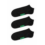Nogavice Happy Socks Solid Low 3-pack črna barva - črna. Nogavice iz kolekcije Happy Socks. Model izdelan iz elastičnega, enobarvnega materiala. V kompletu so trije pari.