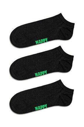 Nogavice Happy Socks Solid Low 3-pack črna barva - črna. Nogavice iz kolekcije Happy Socks. Model izdelan iz elastičnega