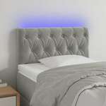 Greatstore LED posteljno vzglavje svetlo sivo 80x7x78/88 cm žamet