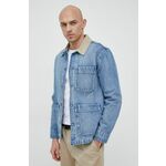 Jeans jakna GAP moška - modra. Jakna iz kolekcije GAP. Nepodložen model, izdelan iz jeansa. Lahek in udoben model, idealen za vsakodnevno nošenje.