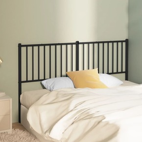 Greatstore Kovinsko posteljno vzglavje črno 150 cm