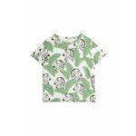 Otroški t-shirt Mini Rodini - zelena. Otroški t-shirt iz kolekcije Mini Rodini. Model izdelan iz vzorčaste pletenine.