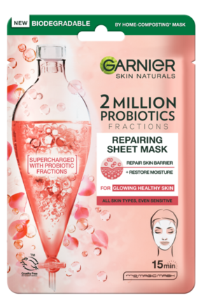 Garnier Skin Naturals 2 Million Probiotics Repairing Sheet Mask maska za obraz za vse tipe kože 1 ks za ženske