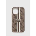 Guess Ohišje Guess 4G MagSafe s potiskanimi črtami za iPhone 13 Pro Max (rjavo)