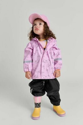 Otroški suknjič in hlače Reima Moomin Plask vijolična barva - vijolična. Otroški suknjič in hlače iz kolekcije Reima. Podložen model