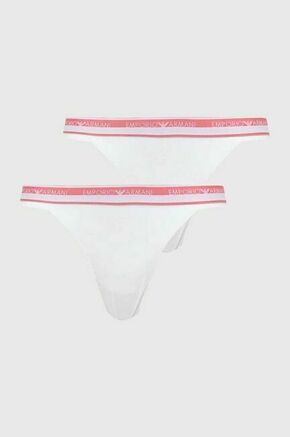 Brazilke Emporio Armani Underwear 2-pack bela barva - bela. Brazilke iz kolekcije Emporio Armani Underwear. Model izdelan iz enobarvne pletenine. V kompletu sta dva para.