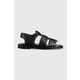 Usnjeni sandali Gant Khiria ženski, črna barva, 26561833.G00 - črna. Sandali iz kolekcije Gant. Model je izdelan iz naravnega usnja. Model z mehkim, oblikovanim vložkom zagotavlja udobje.