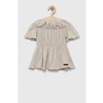 Bombažna majica Sisley siva barva - siva. Bluza iz kolekcije Sisley, izdelana iz lahkega blaga. Model iz izjemno udobne bombažne tkanine.