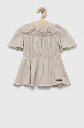 Bombažna majica Sisley siva barva - siva. Bluza iz kolekcije Sisley