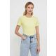 Bombažna kratka majica Tommy Hilfiger ženski, rumena barva - rumena. Kratka majica iz kolekcije Tommy Hilfiger. Model izdelan iz elastične pletenine.