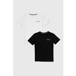 Otroška bombažna kratka majica Tommy Hilfiger 2-pack črna barva - črna. Otroške kratka majica iz kolekcije Tommy Hilfiger. Model izdelan iz tanke, rahlo elastične pletenine.
