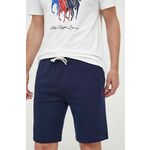 Kratke hlače Polo Ralph Lauren moški, mornarsko modra barva - mornarsko modra. Kratke hlače iz kolekcije Polo Ralph Lauren. Model izdelan iz gladke pletenine. Model z mehko oblazinjeno sredino zagotavlja mehkobo in dodatno toploto.