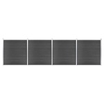 vidaXL Komplet ograjnih panelov WPC 699x186 cm črn