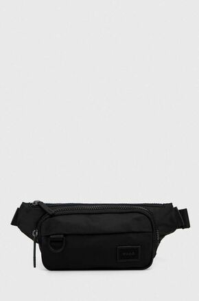 Torbica za okoli pasu HUGO črna barva - črna. Pasna torbica iz kolekcije HUGO. Model izdelan iz tekstilnega materiala.