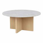 Bela okrogla mizica iz marmorja 90x90 cm Brooksville - Rowico