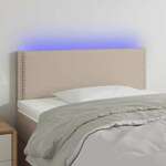 shumee LED posteljno vzglavje kapučino 80x5x78/88 cm umetno usnje