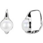 JwL Luxury Pearls Srebrni uhani s pravimi biseri JL0460 srebro 925/1000