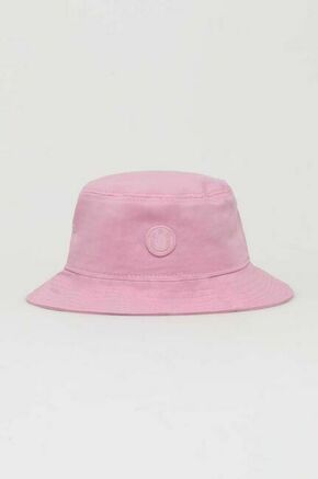 Bombažni klobuk Hugo Blue roza barva - roza. Klobuk iz kolekcije Hugo Blue. Model z ozkim robom