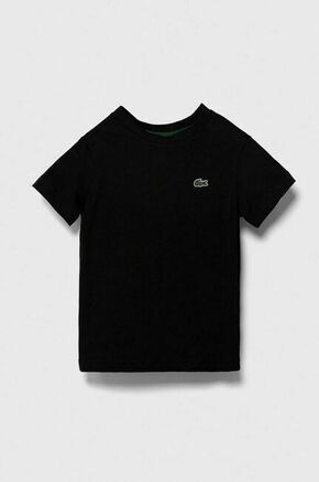 Otroška bombažna kratka majica Lacoste črna barva - črna. Otroške kratka majica iz kolekcije Lacoste