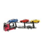 2-Play Avtomobilski transporter, kovinski, 26 cm 1:60 + 3 avtomobili v škatli