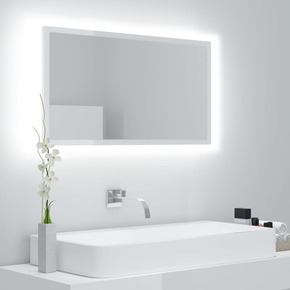 LED kopalniško ogledalo visok sijaj belo 80x8