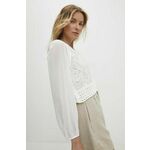 Majica Answear Lab ženska, bela barva - bela. Bluza iz kolekcije Answear Lab izdelana iz kombinacija dveh različnih materialov. Model iz izjemno udobne tkanine z visoko vsebnostjo viskoze.