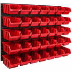botle Stenska plošča sistema za shranjevanje 115 x 78 cm z 35 kos Škatla viseče Rdeča Zložljive škatle