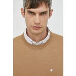 Volnen pulover Manuel Ritz moški, rjava barva, - rjava. Pulover iz kolekcije Manuel Ritz. Model z okroglim izrezom, izdelan iz tanke pletenine.