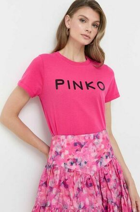 Bombažna kratka majica Pinko roza barva - roza. Kratka majica iz kolekcije Pinko
