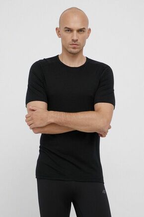Volnen t-shirt Icebreaker črna barva - črna. T-shirt iz kolekcije Icebreaker. Model izdelan iz tanke