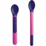 MAM MAM Heat Sensitive Spoons &amp; Cover 6m+ Pink žlička z temperaturnim indikatorjem prevroče hrane 1 kos za otroke