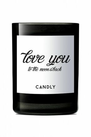 Candly dišeča sojina sveča Love you to the moon and back - črna. Dišeča sveča iz kolekcije Candly. Model izdelan iz stekla.