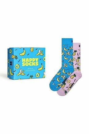 Nogavice Happy Socks Gift Box Fruits Socks 2-pack - pisana. Nogavice iz kolekcije Happy Socks. Model izdelan iz elastičnega