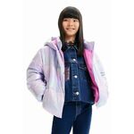 Otroška jakna Desigual 23WGEW01 PADDED SHORT OVERCOAT roza barva - roza. Otroška jakna iz kolekcije Desigual. Podložen model, izdelan iz prešitega materiala.