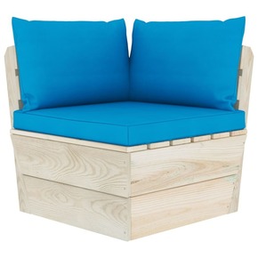 VidaXL Blazine za kavč iz palet 3 kosi svetlo modro blago